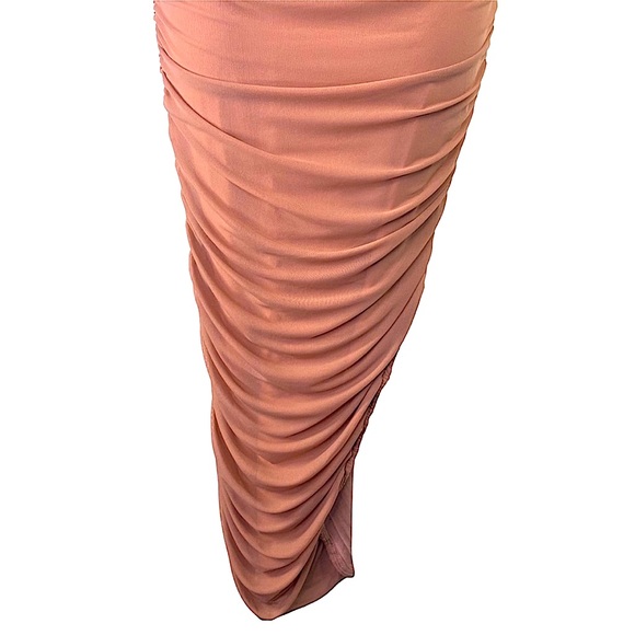 NBD | NWT Nude Organza Bodycon Natasha Dress in Mocha Size Small - Picture 12 of 13